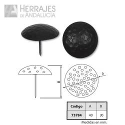 Clavo redondo rústico en acabado negro-Herrajes de Andalucía