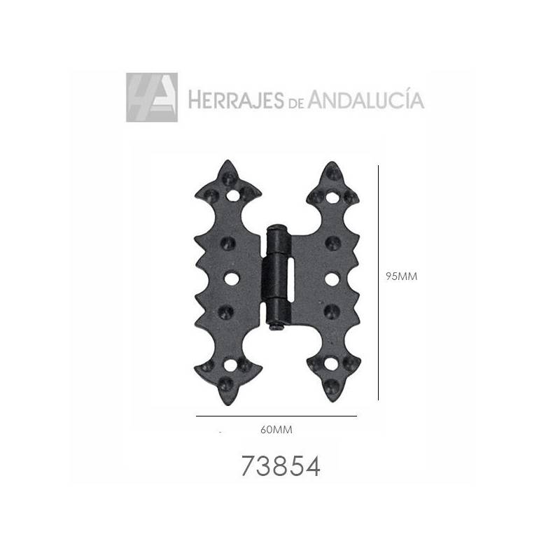 Bisagra Castellana Forja Negra 95x60 Mariposa | Herrajes de Andalucía