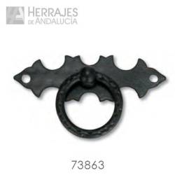 Tirador Castellano Forja Negra 105xØ30mm – Herrajes de Andalucía