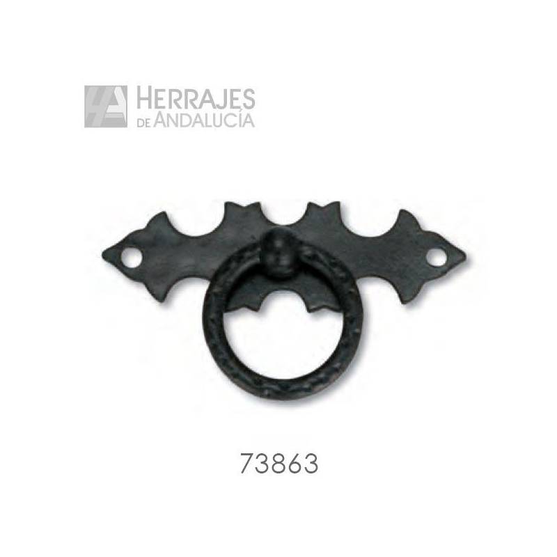 Tirador Castellano Forja Negra 105xØ30mm – Herrajes de Andalucía