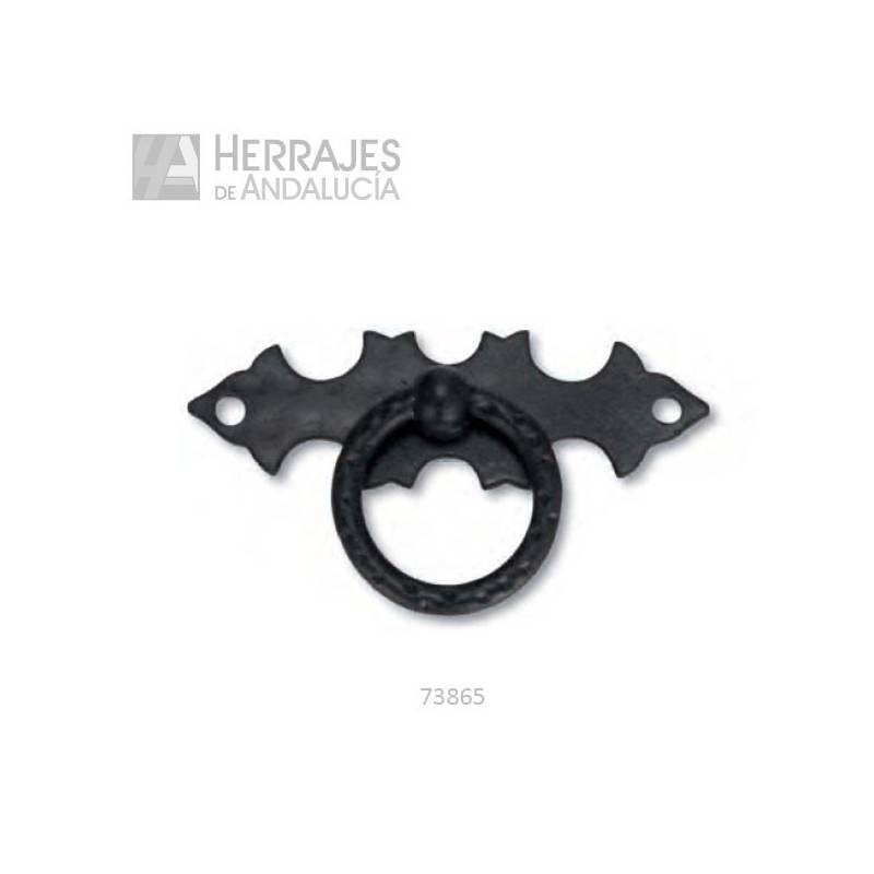 Tirador Castellano Forja Negra 60xØ22mm – Herrajes de Andalucía