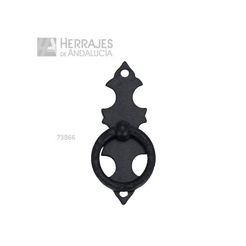 Tirador Castellano Forja Negra 105xØ30mm – Herrajes de Andalucía