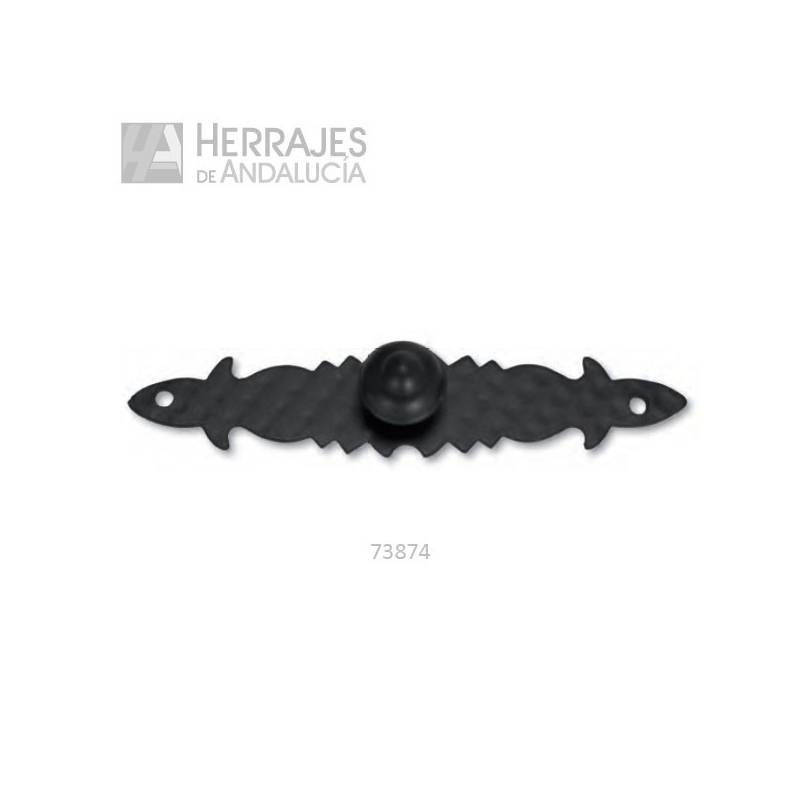 Tirador Castellano Pomo Forja Negra 140xØ30mm – Herrajes de Andalucía
