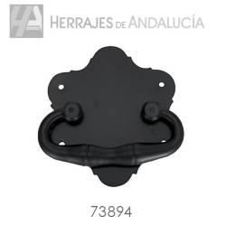 Tirador Castellano Asa Arcón Forja Negra 115x115mm – Herrajes de Andalucía