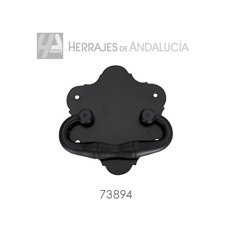 Tirador Castellano Asa Arcón Forja Negra 115x115mm – Herrajes de Andalucía