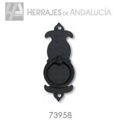 Tirador Castellano Forja Negra 95xØ35mm – Herrajes de Andalucía