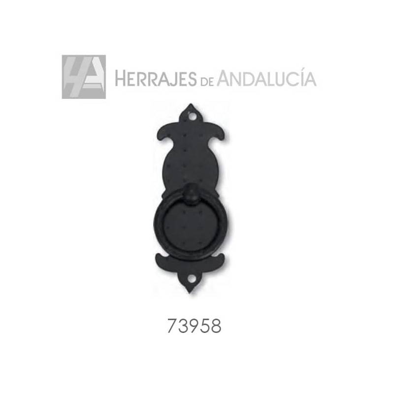 Tirador Castellano Forja Negra 95xØ35mm – Herrajes de Andalucía