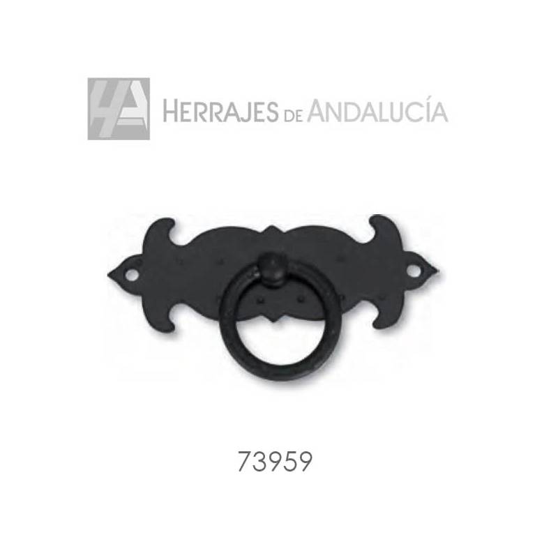 Tirador Castellano Forja Negra 65xØ30mm – Herrajes de Andalucía