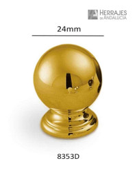 Tirador esfera acabado dorado 24mm