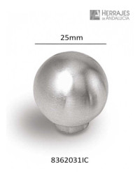 Pomo esfera acero inoxidable cepillado 25mm