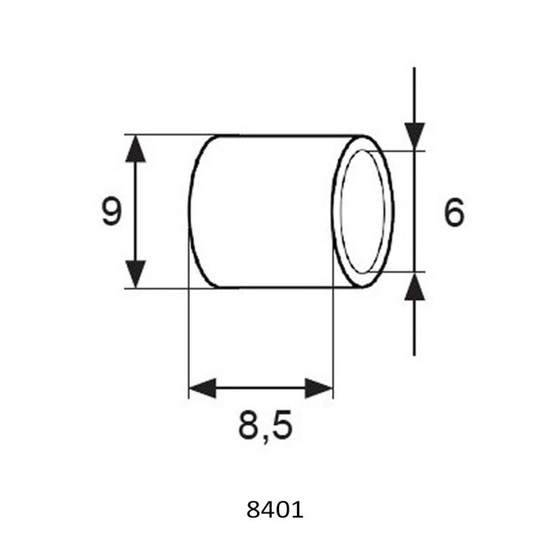 Casquillo mueble Ø9 mm latón | Herrajes de Andalucía