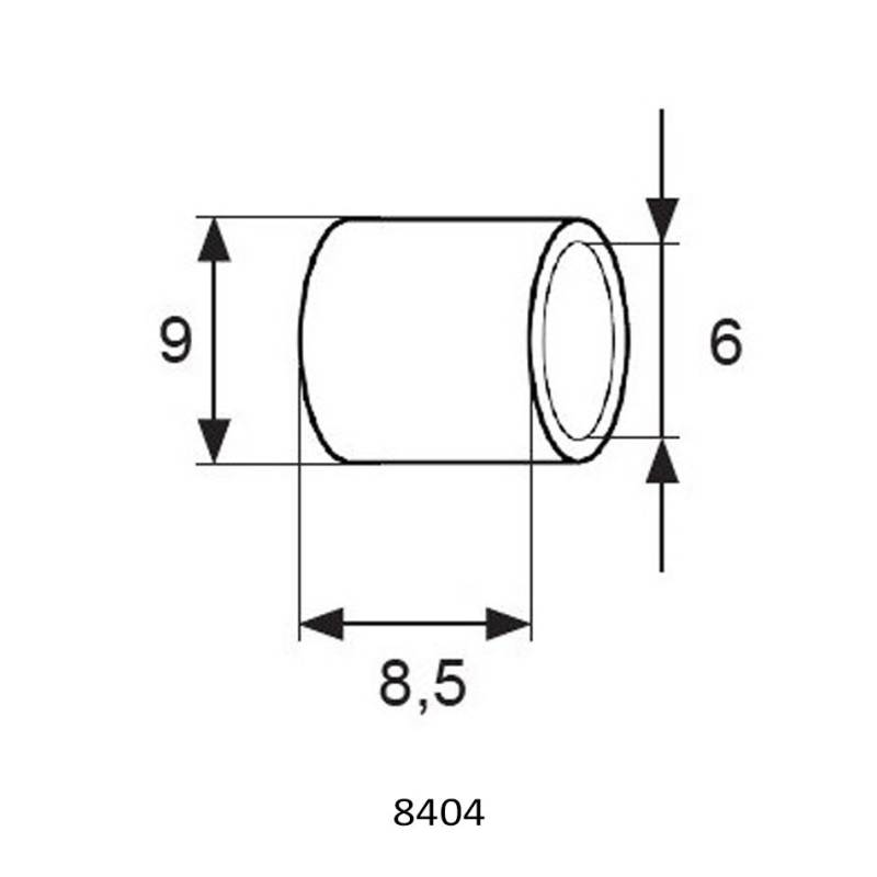 Casquillo armario Ø9x8,5 mm níquel | Herrajes de Andalucía