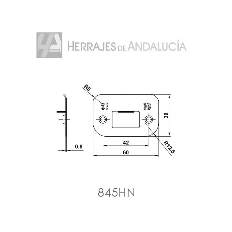 Picaporte Niquelado 8/45mm para Puerta | Herrajes de Andalucía