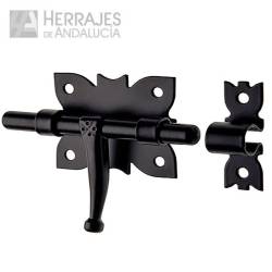 Cerrojo de forja negra modelo 84r 100 mm