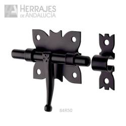 Cerrojo de forja negra modelo 84r 50 mm