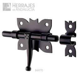 Cerrojo de forja negra modelo 84r 70 mm