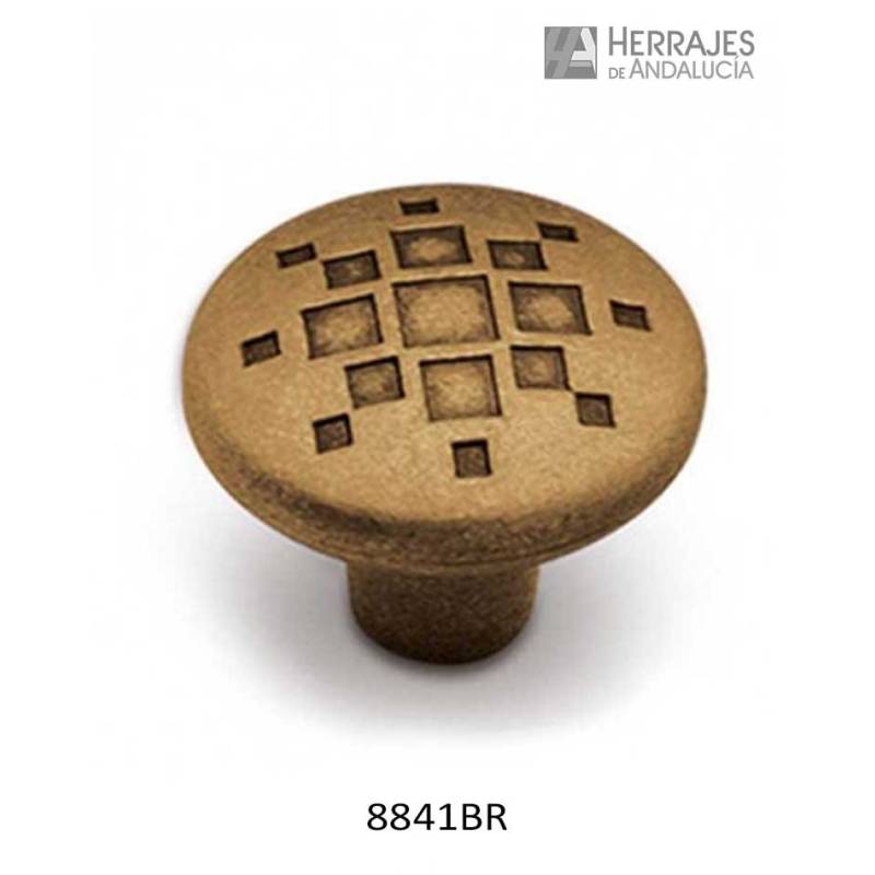 Pomo redondo Ø34 mm bronce rústico | Herrajes Andalucía