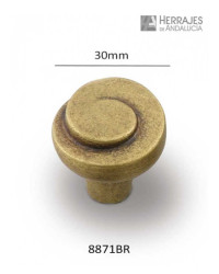 Pomo espiral acabado: bronce rÚstico 30mm