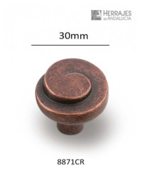 Pomo espiral acabado: cobre rÚstico 30mm