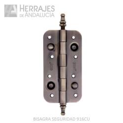 Bisagra seguridad con remate c/rdo r16 cuero satinado