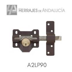 CERROJO PINTADO A2LP BOMBILLO 90 MM