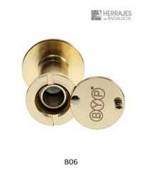 Mirilla optica latonado dorado para puertas de 50 a 75mm 14mm