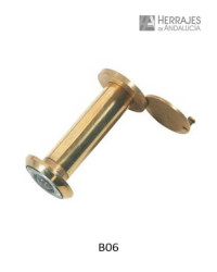 Mirilla optica latonado dorado para puertas de 50 a 75mm 14mm