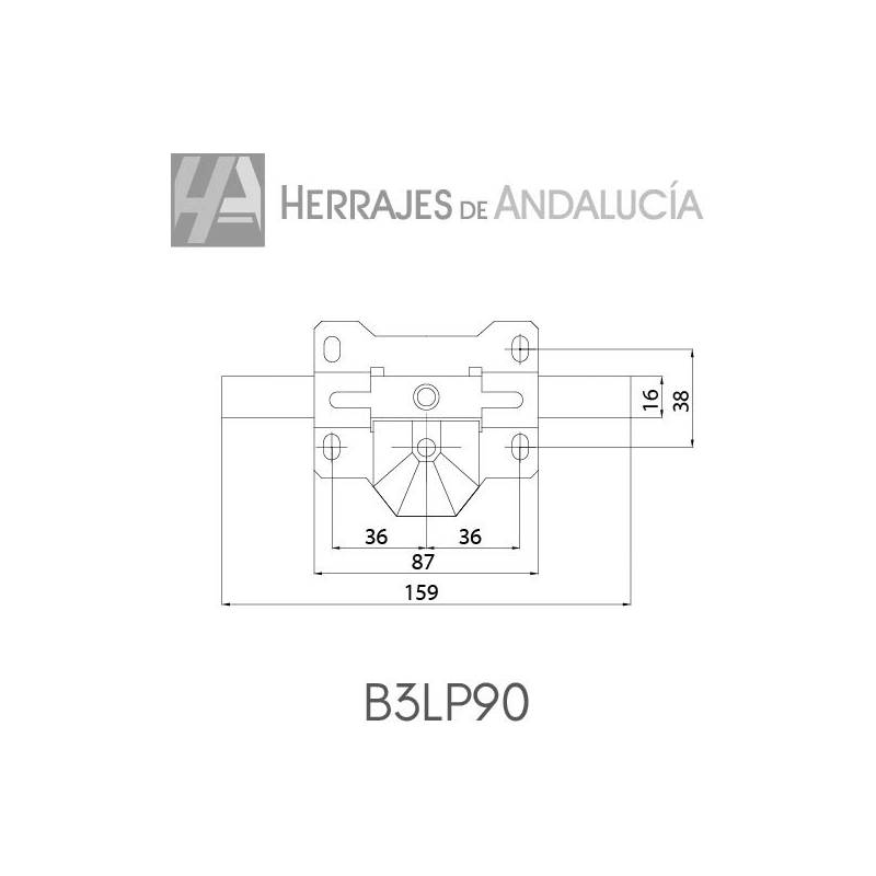 Cerrojo Pintado B3 Largo Perno 90mm | Herrajes de Andalucía