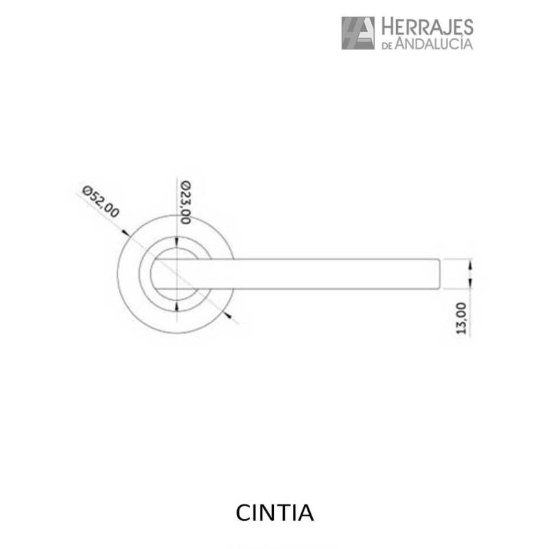Manivela Inox con Roseta 127x54 mm | Herrajes de Andalucía