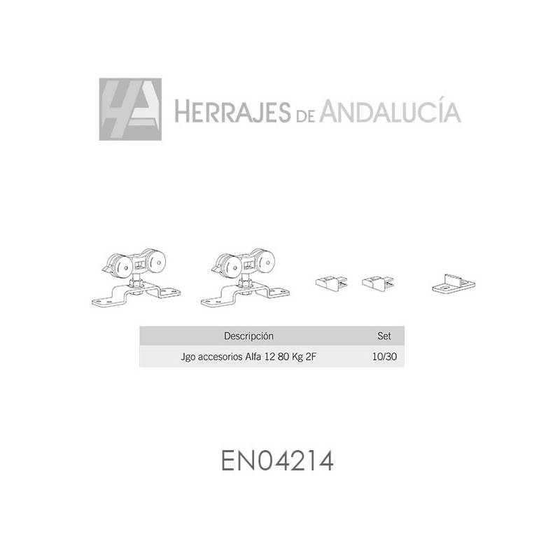 Juego guía puertas madera ALFA 12 80 kg | Herrajes de Andalucía