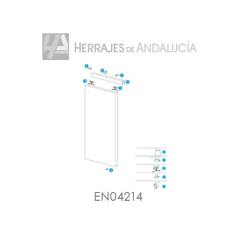 Juego guía puertas madera ALFA 12 80 kg | Herrajes de Andalucía