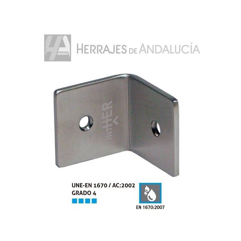 Escuadra Unión 90º Cabina Sanitaria Inox | Herrajes de Andalucía
