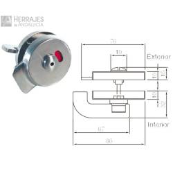 Condena-descondena inox cabina 65 mm muletilla con desbloqueo