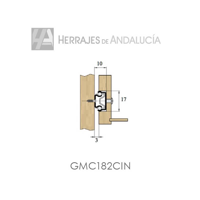 Microguías cajón 182x17mm 8kg zincado | Herrajes de Andalucía