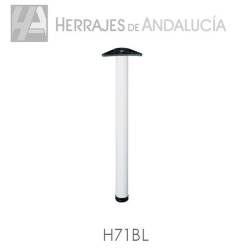 Pata mesa blanca regulable H71 Ø60 – Herrajes de Andalucía