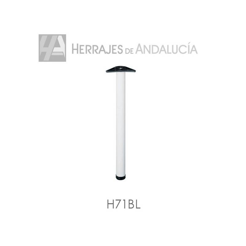 Pata mesa blanca regulable H71 Ø60 – Herrajes de Andalucía