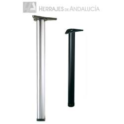 Pata mesa regulable hasta 30mm color negra mate H71 Ø60 – Herrajes de Andalucía