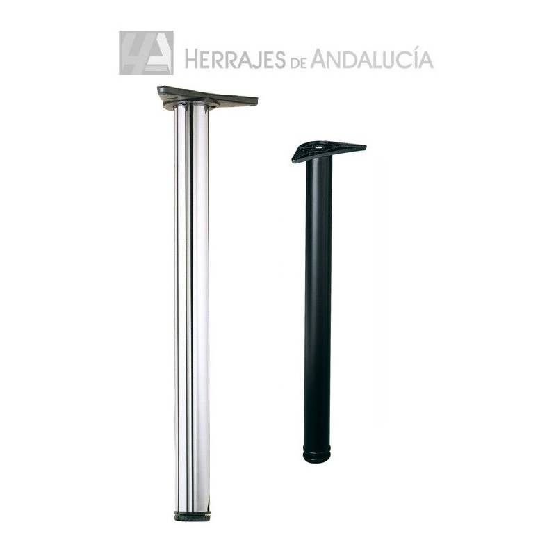 PATA MESA NEGRA MATE GRADUABLE REF.900 H71. ALTURA 71 CM. DIAMETRO 60 MM.