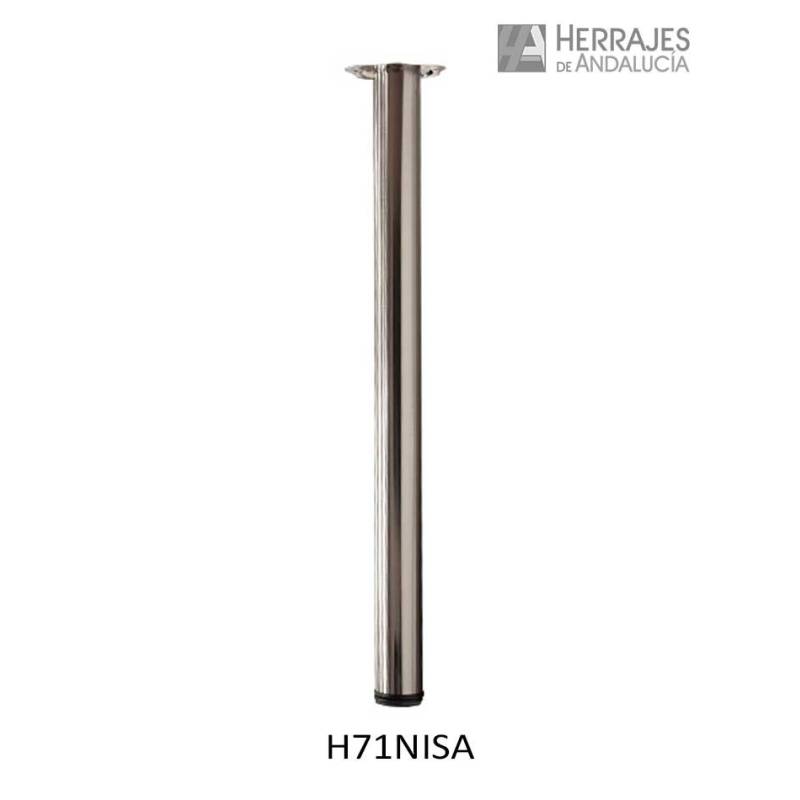 Pata mesa níquel satinado H71 Ø60 – Herrajes de Andalucía