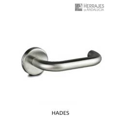 Maneta, roseta, tubular, inox, recta con cruce en forma de T