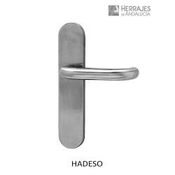 Juego manivela con placa tornillos ocultos inox tirador en u 245x45mm