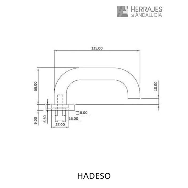 Juego manivela placa redonda acero inoxidable 245x45 mm | Herrajes de Andalucía