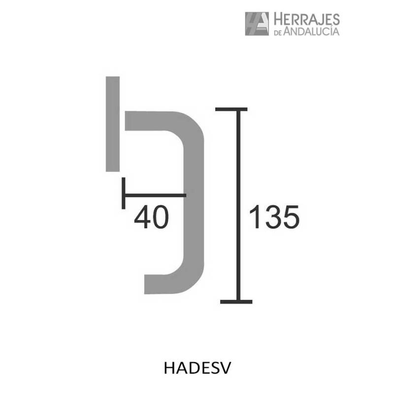 Medidas-Manilla Ventana Modelo Hades Oval-Herrajes de Andalucía