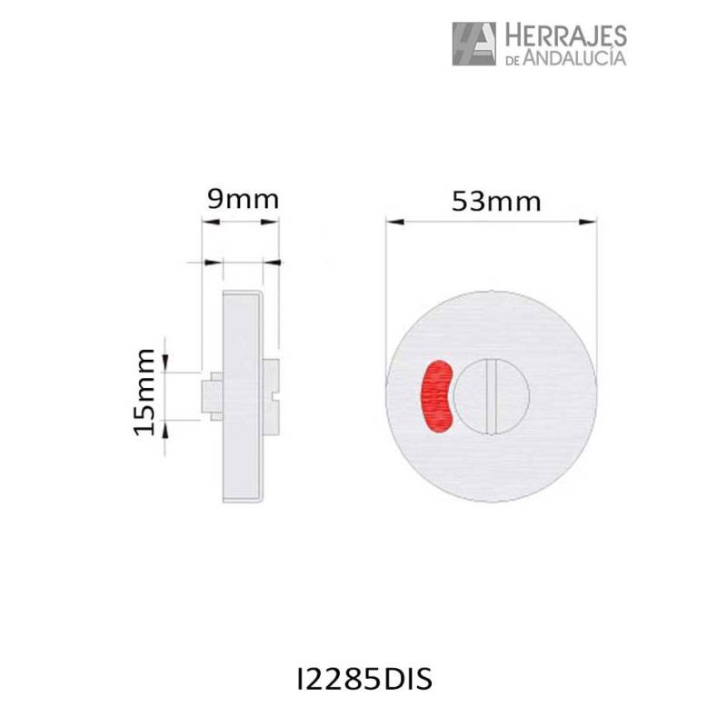Condena cabina discapacitados C8 Ø53 mm | Herrajes de Andalucía