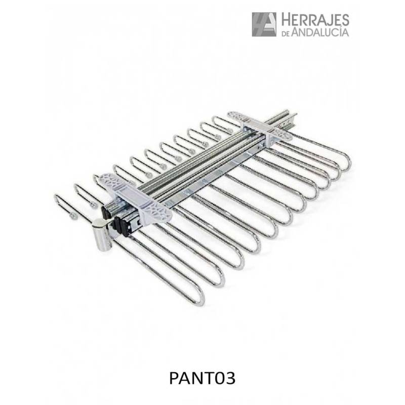 Pantalonero extraíble 11 ganchos cromo | Herrajes de Andalucía