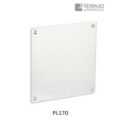 Placa limpieza empujar puerta inoxidable aisi-304 170x170x15mm