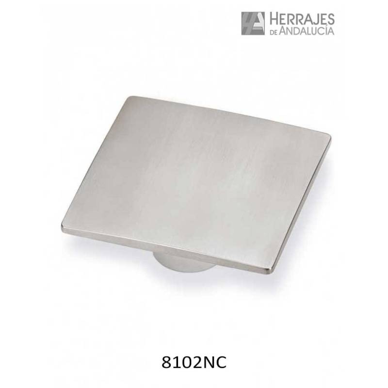 Pomo Wave 50x50 mm Niquelado Cepillado | Herrajes de Andalucía