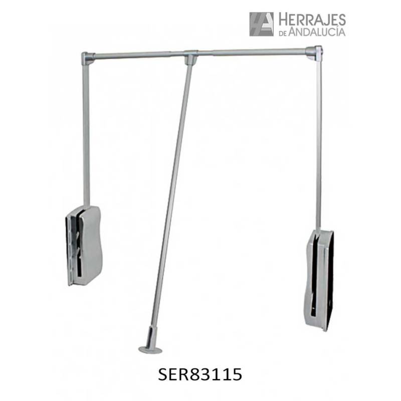 Perchero abatible para armario 83–115 cm gris | Herrajes de Andalucía