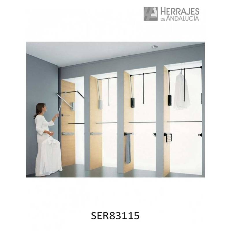 Perchero abatible 83–115 cm gris | Herrajes de Andalucía
