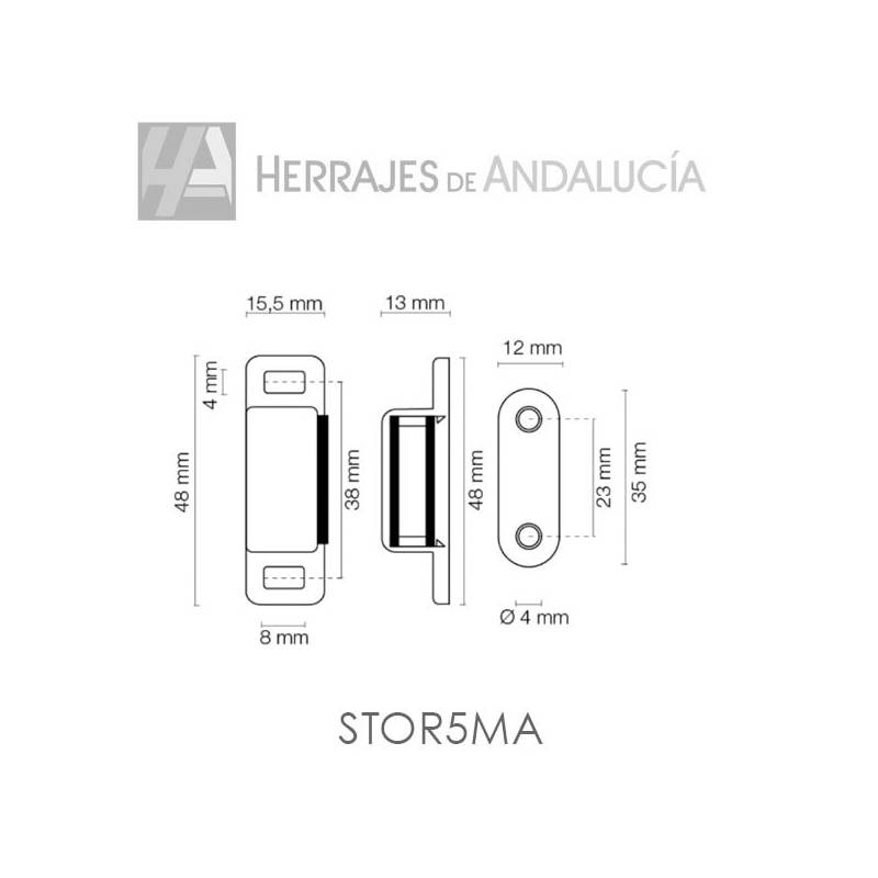 Cierre de imán para puertas de armarios | Herrajes de Andalucía